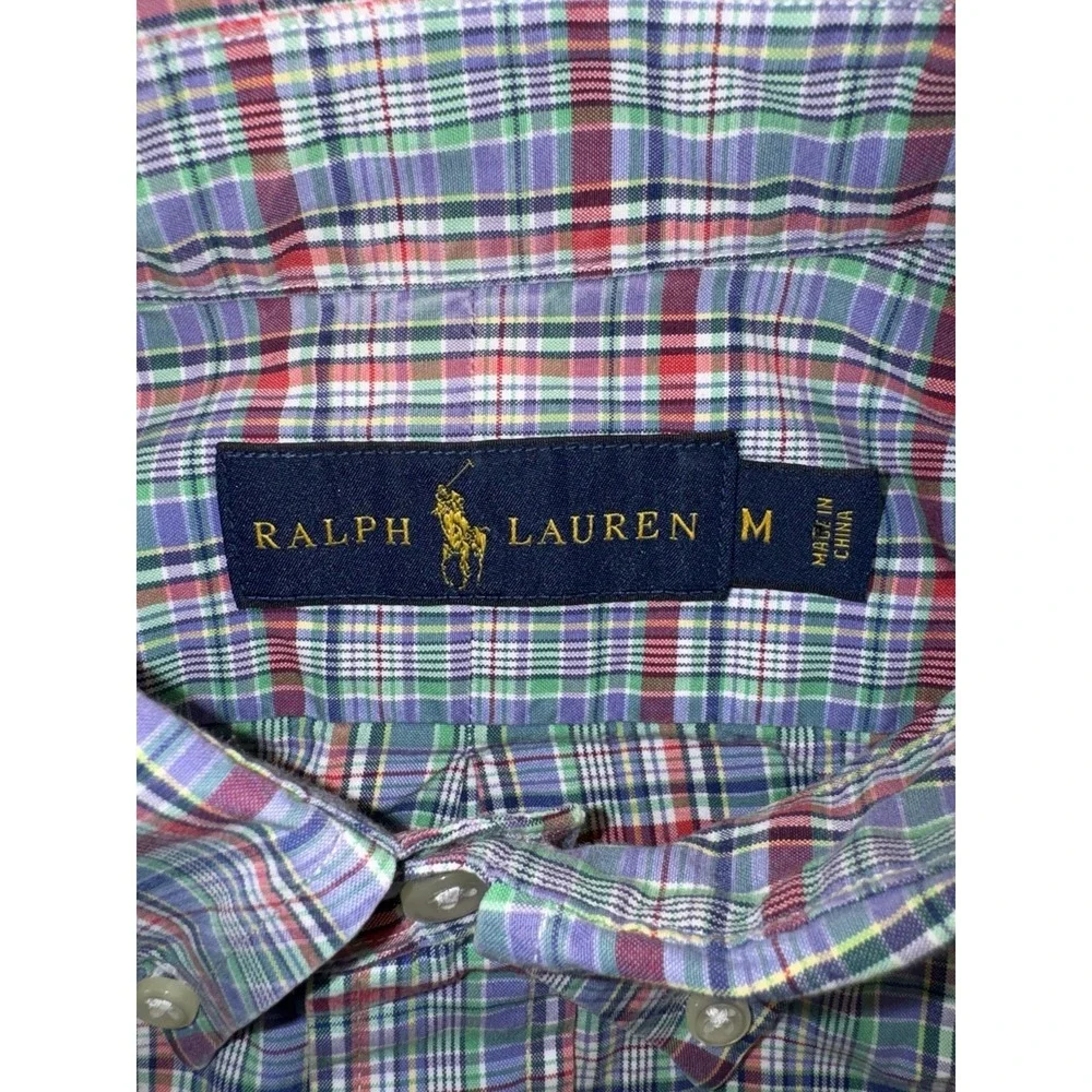 Polo Ralph Lauren Men's Medium Plaid Button Down Shirt Multicolor Pony Cotton